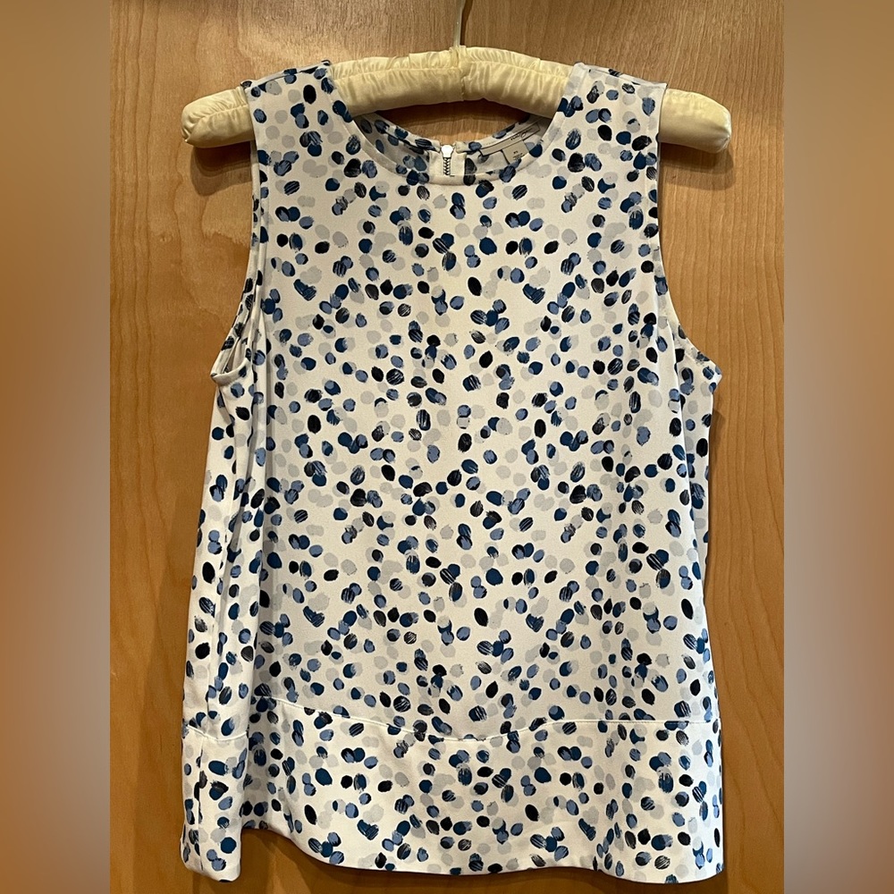 Halogen Nordstrom Like New Sleeveless Top Blue White XS